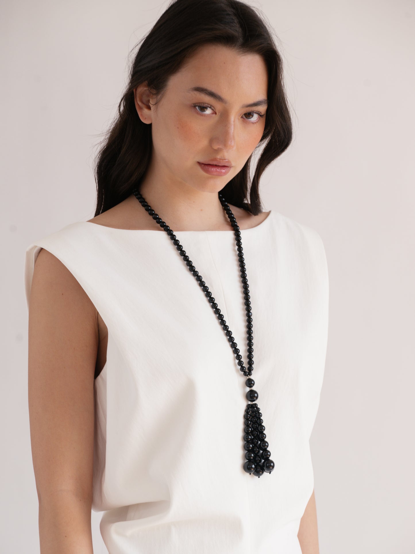 Pompon Necklace | Black Onyx