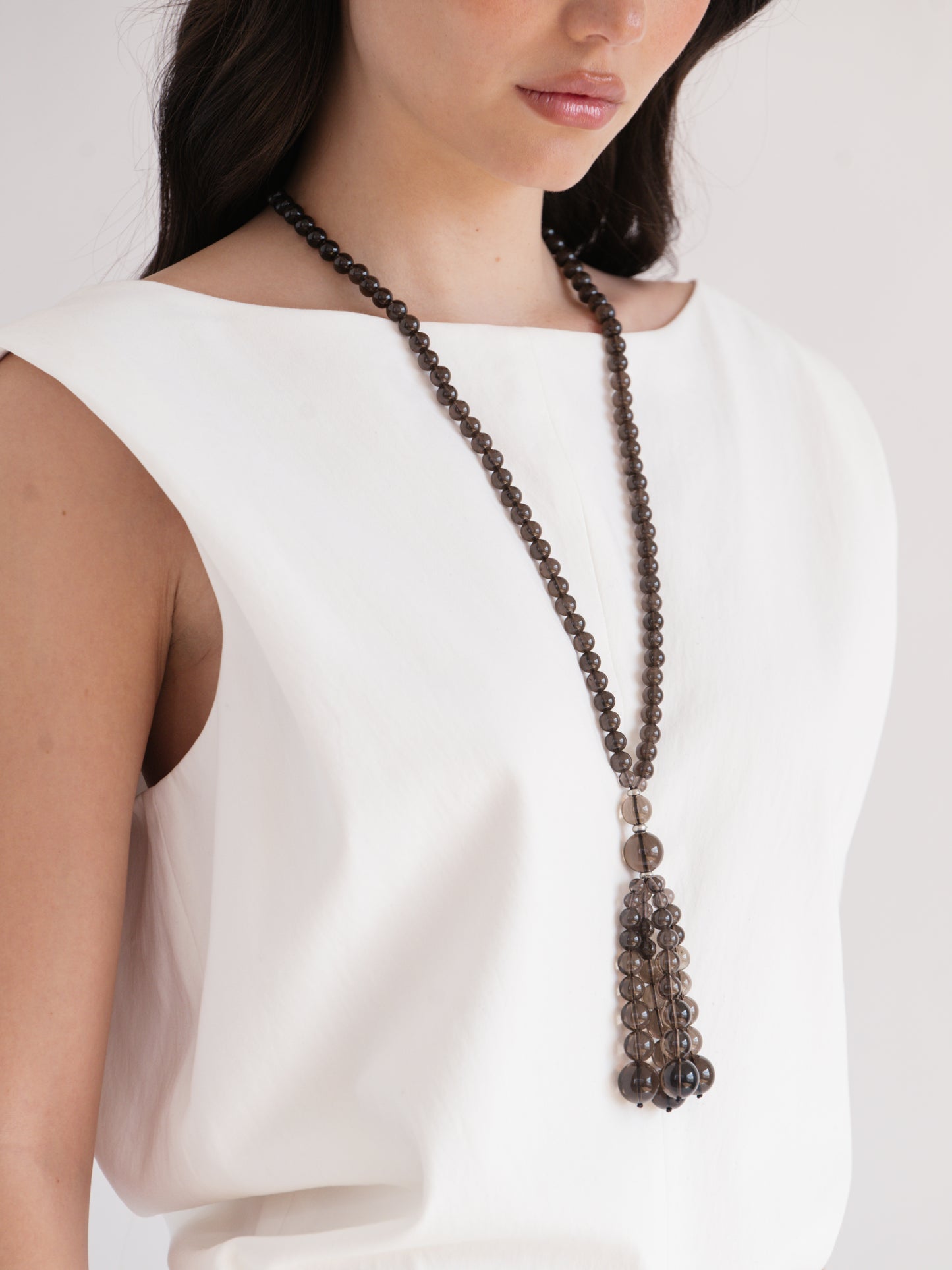 Pompon Necklace | Smoky Quartz