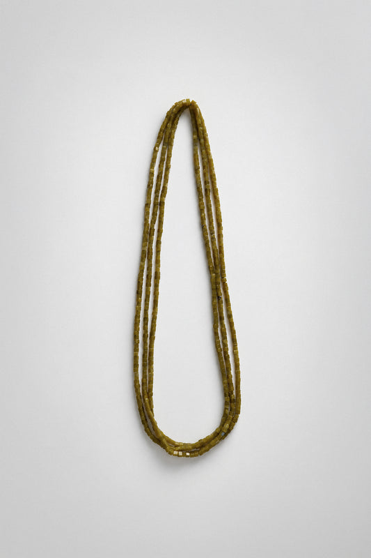 Olive Jade Cube Opera Necklace