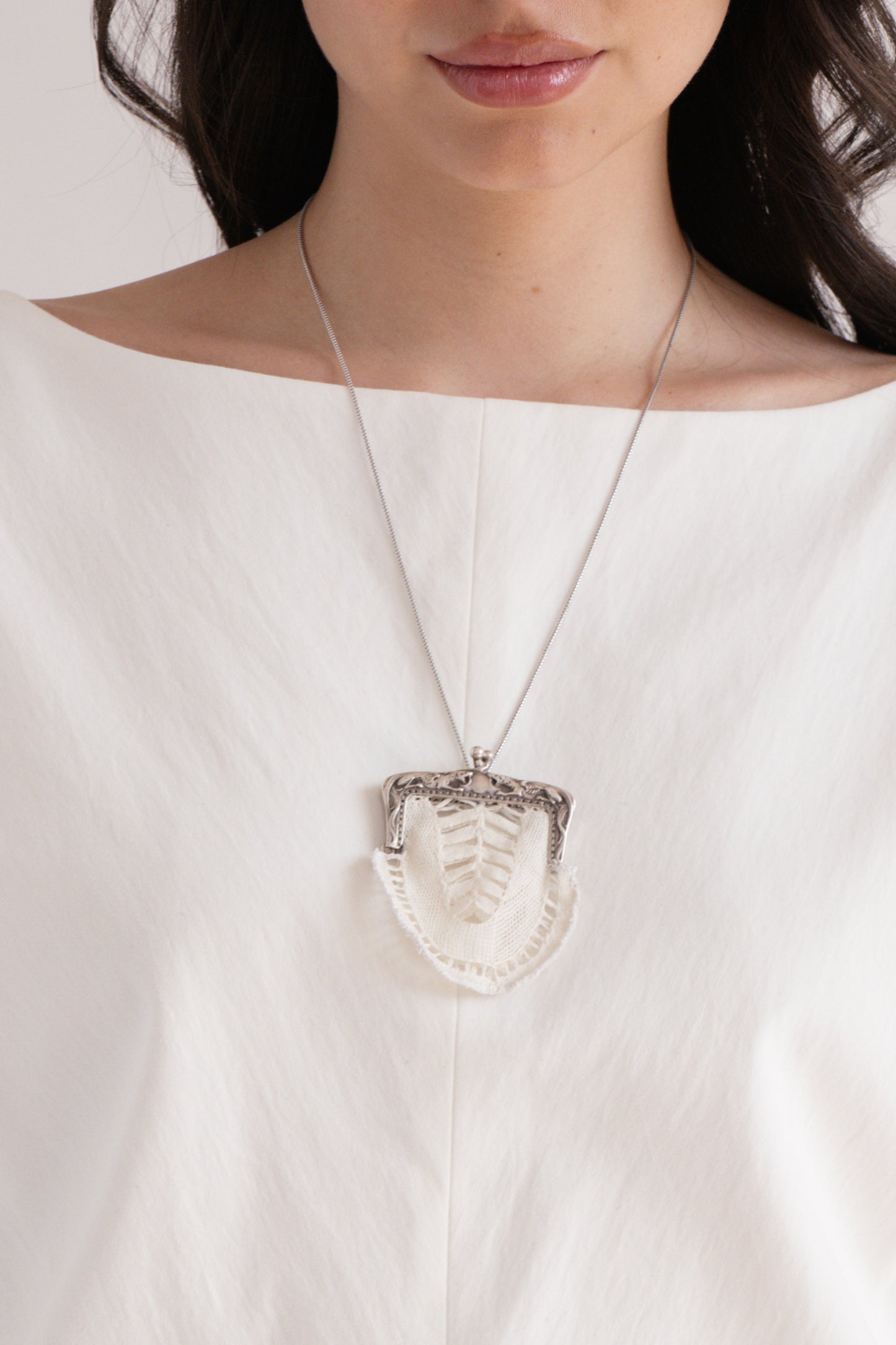 Linen Pouch Necklace | Vintage