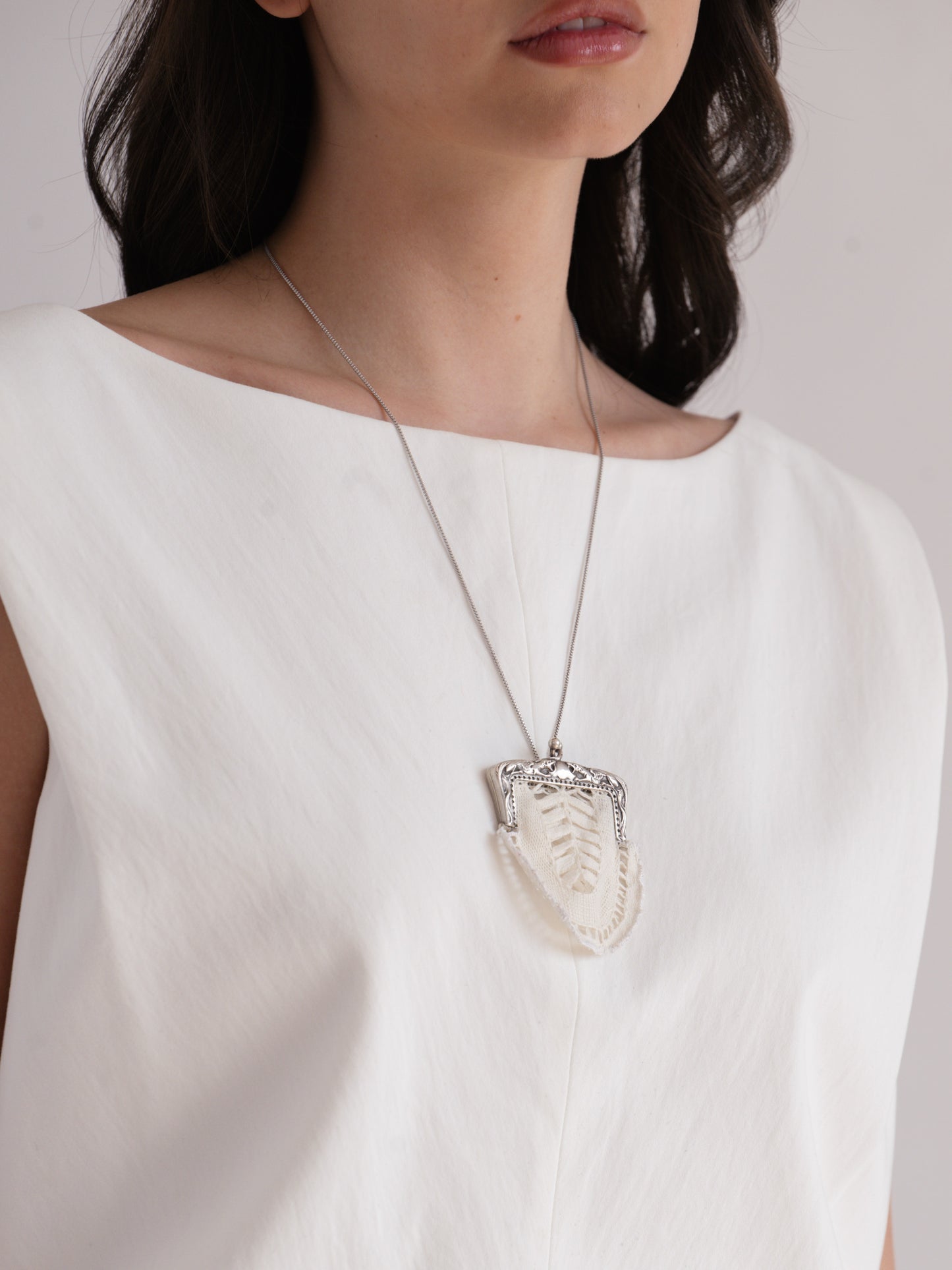 Linen Pouch Necklace | Vintage