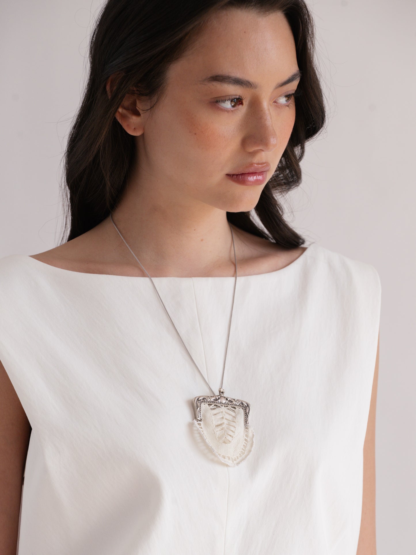 Linen Pouch Necklace | Vintage