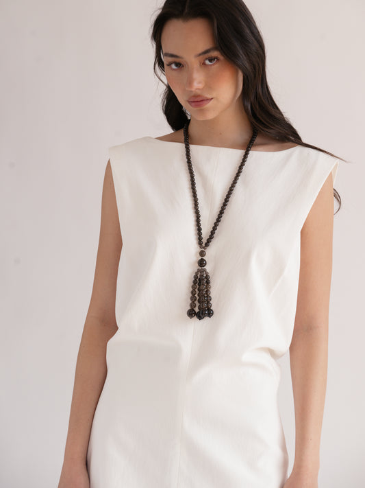 Pompon Necklace | Smoky Quartz