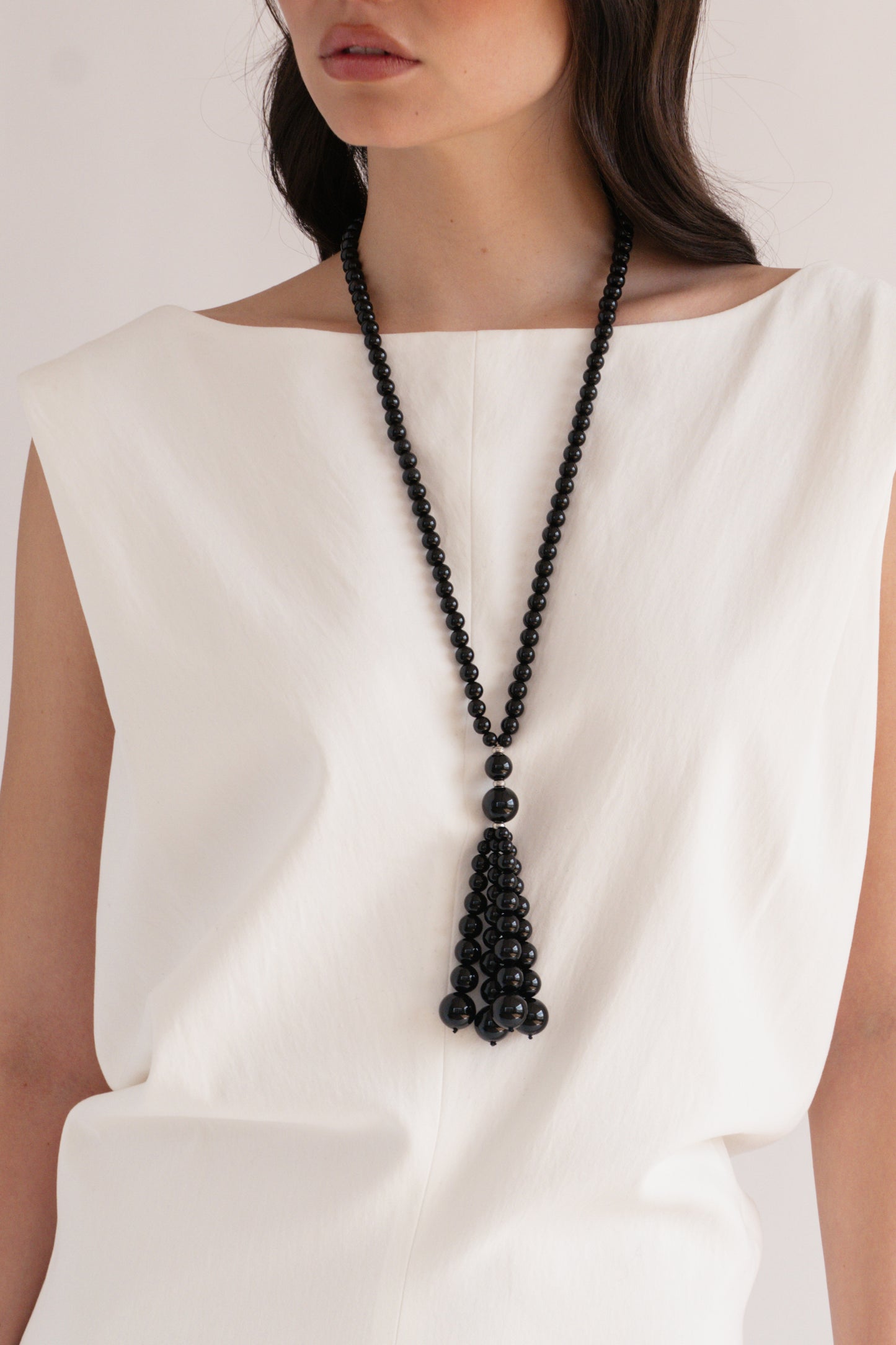 Pompon Necklace | Black Onyx