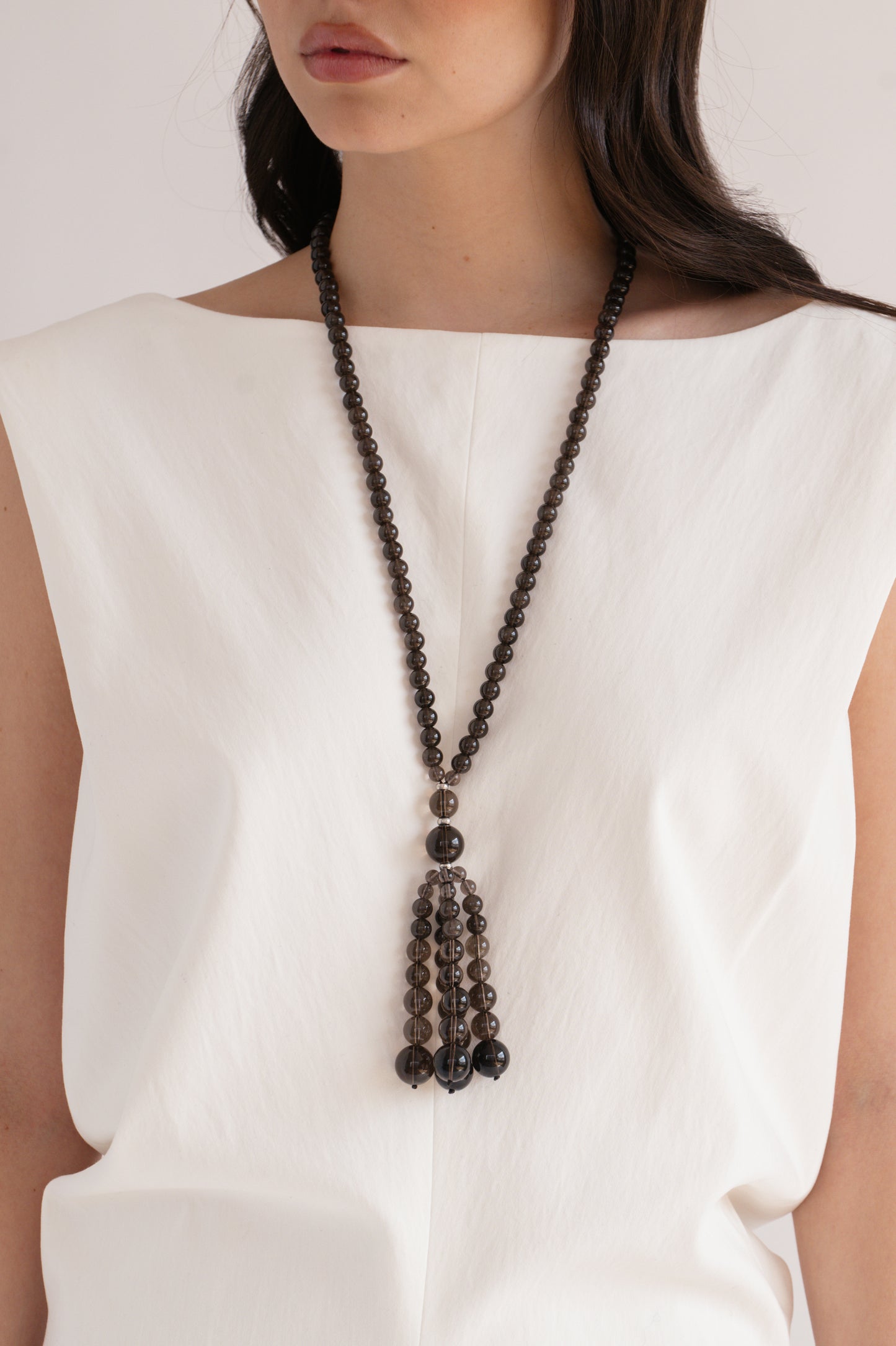 Pompon Necklace | Smoky Quartz