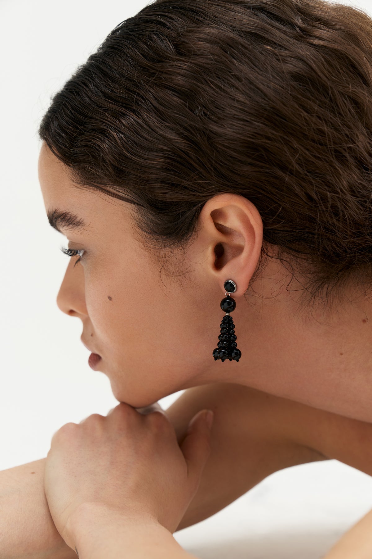Pompon Earrings | Black Onyx