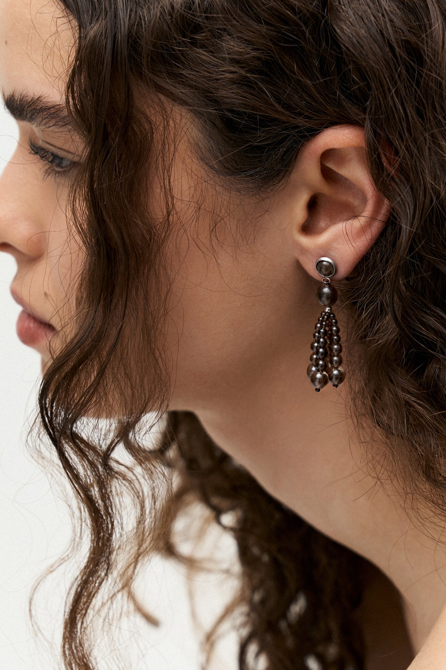Pompon Earrings | Smoky Quartz