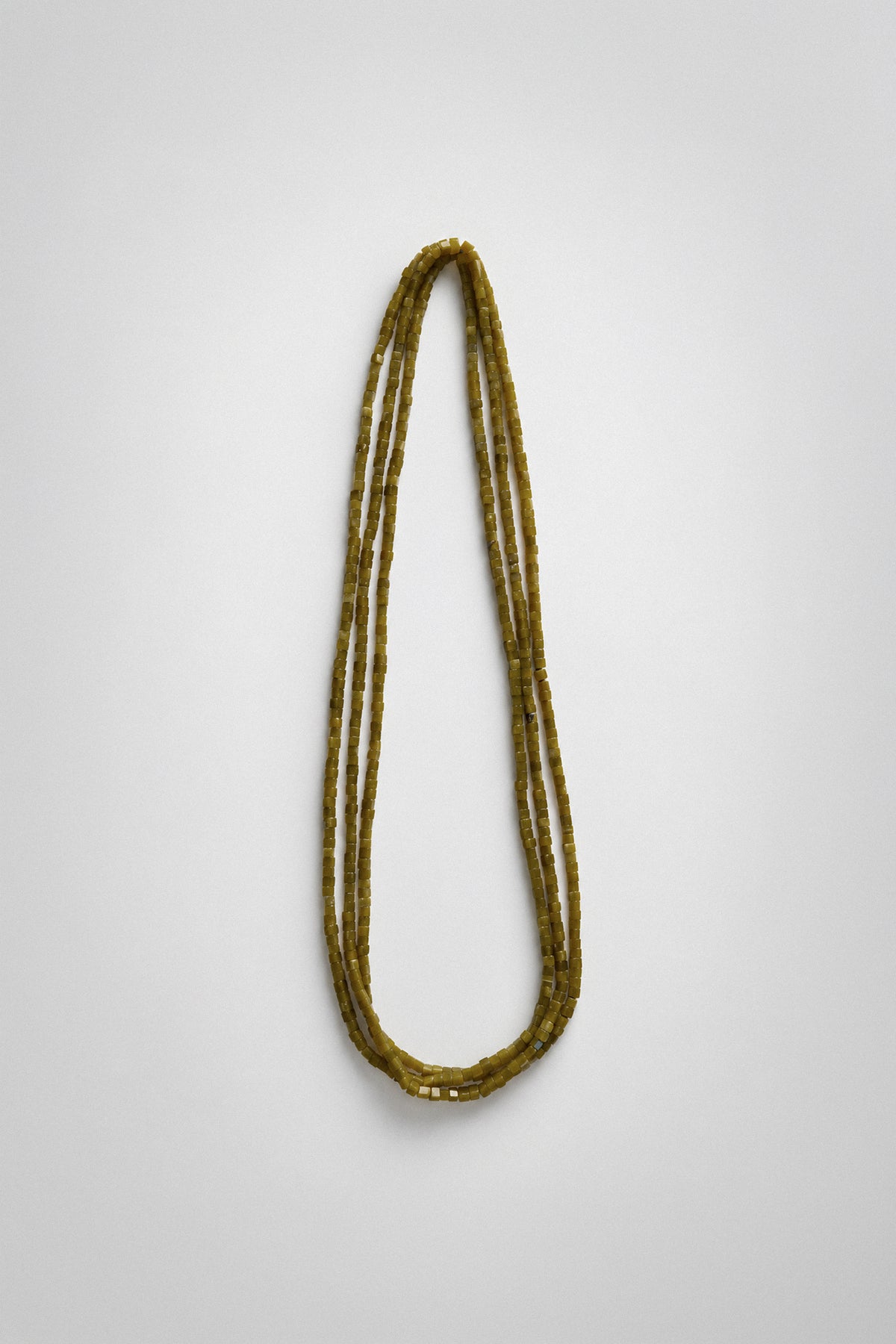 Olive Jade Cube Opera Necklace