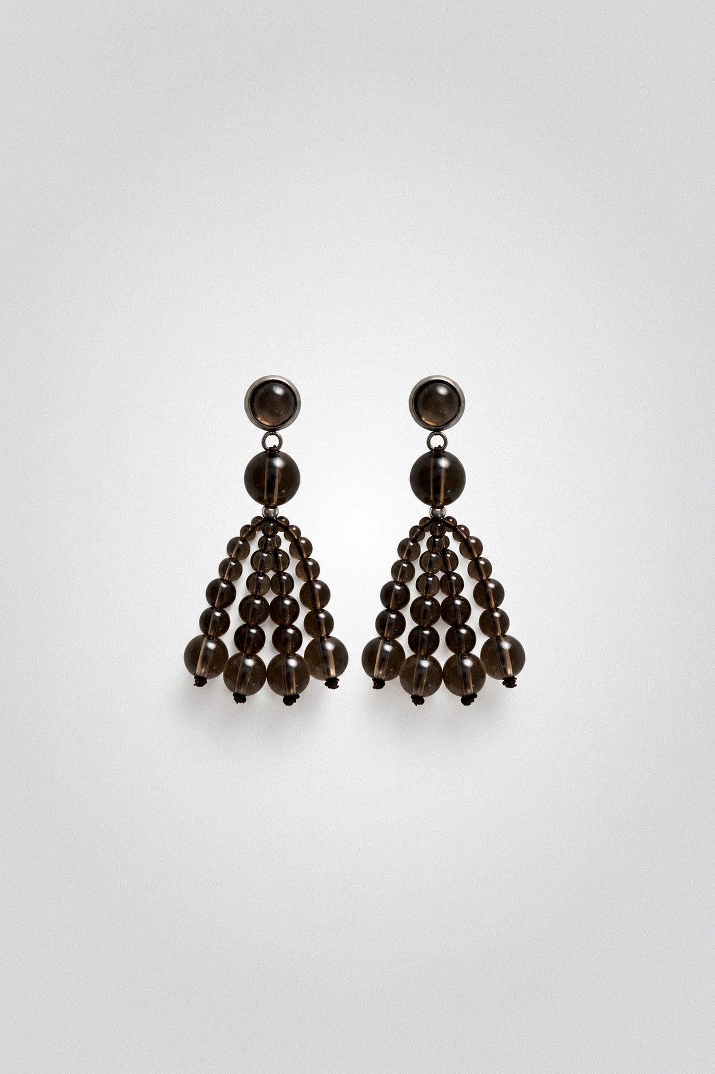 Pompon Earrings | Smoky Quartz