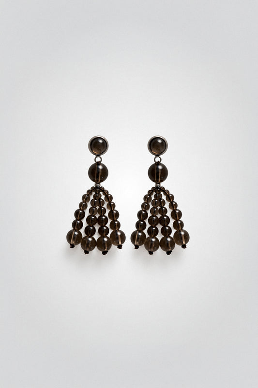 Pompon Earrings | Smoky Quartz