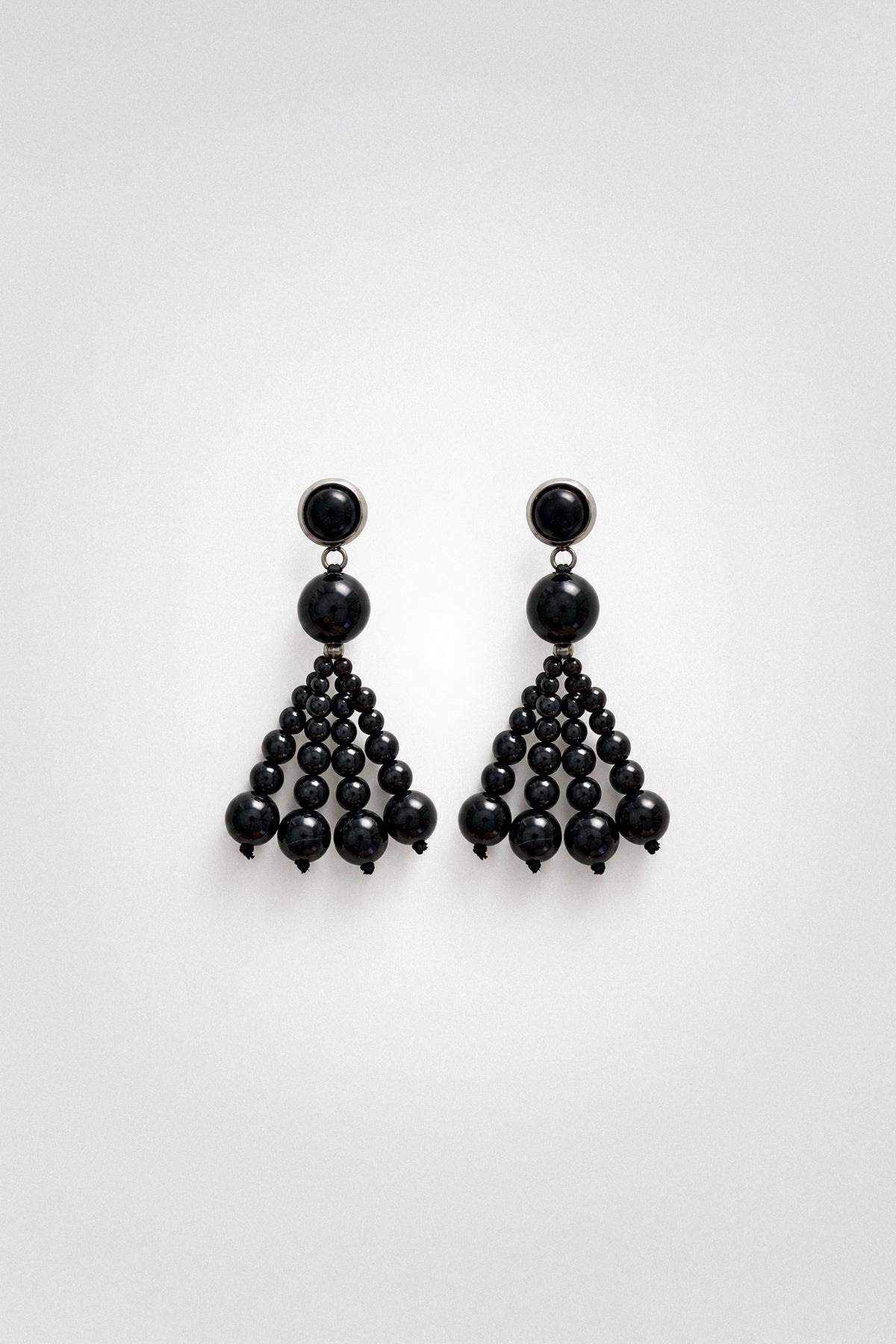 Pompon Earrings | Black Onyx