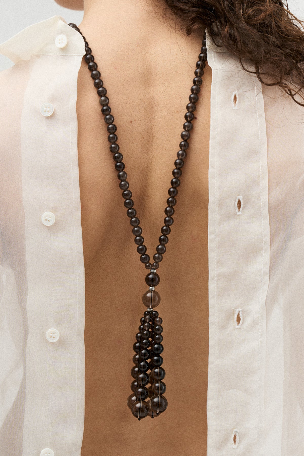 Pompon Necklace | Smoky Quartz