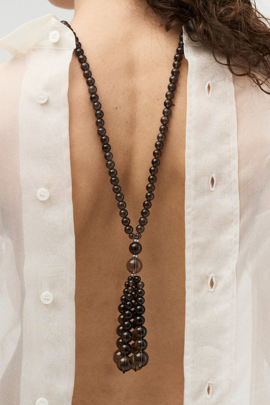 Pompon Necklace | Smoky Quartz