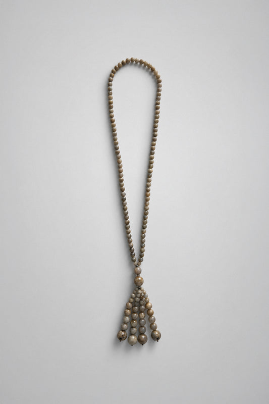Pompon Necklace | Grey Labradorite