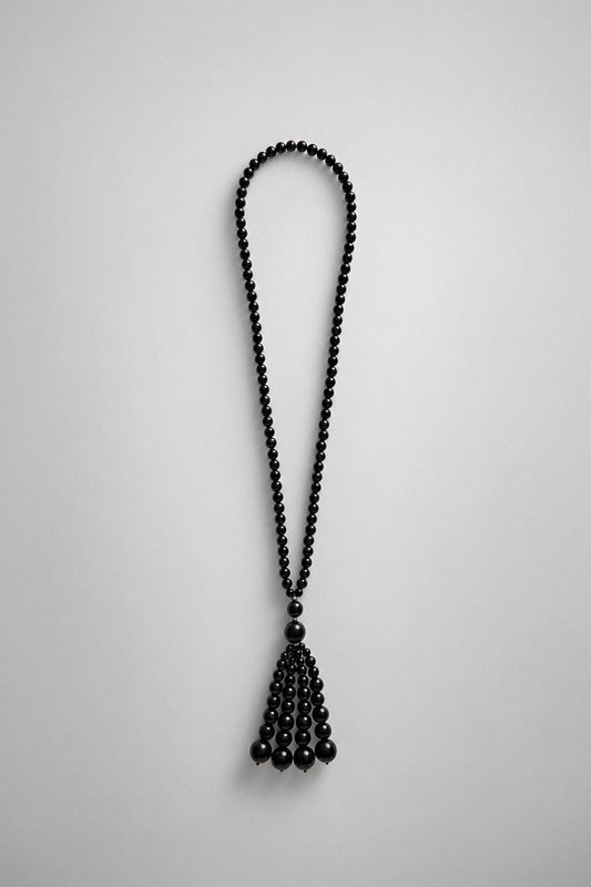 Pompon Necklace | Black Onyx