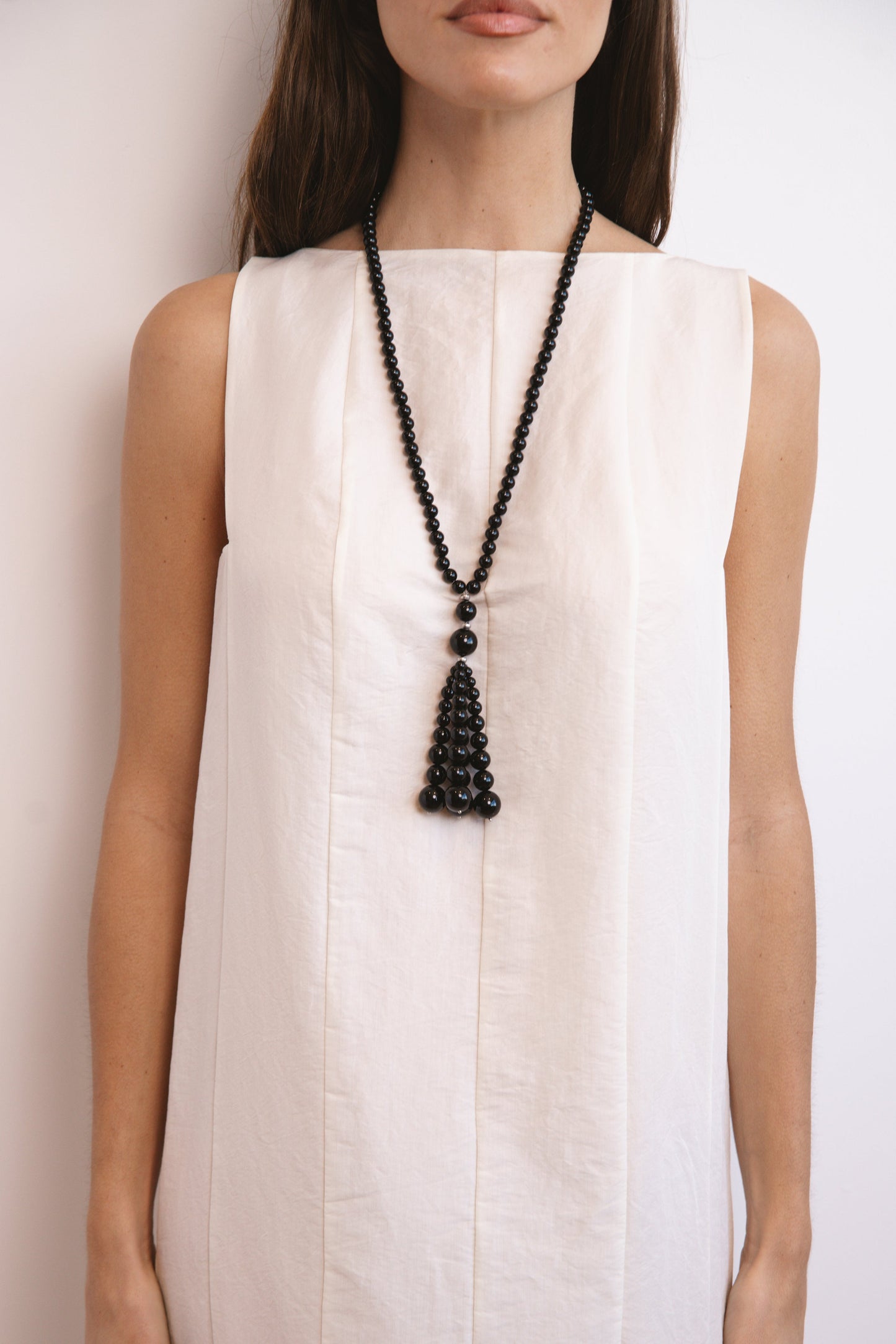 Black Onyx Pompon Necklace