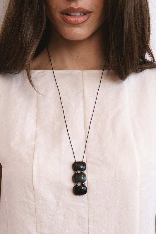 Obsidian Cord Necklace