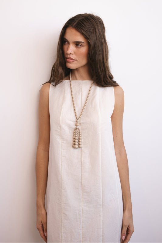 Pistachio Resin Pompon Necklace