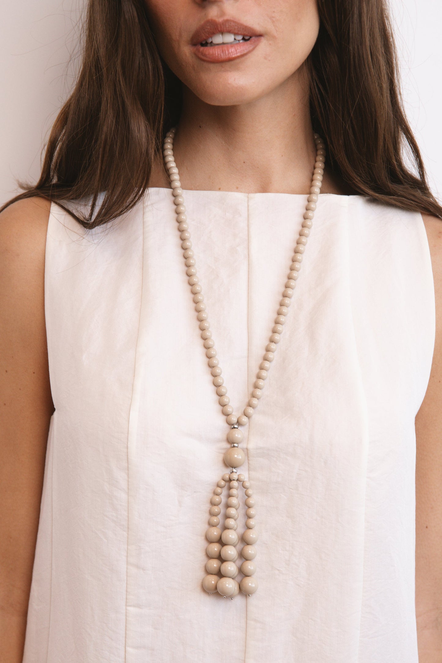 Pistachio Resin Pompon Necklace